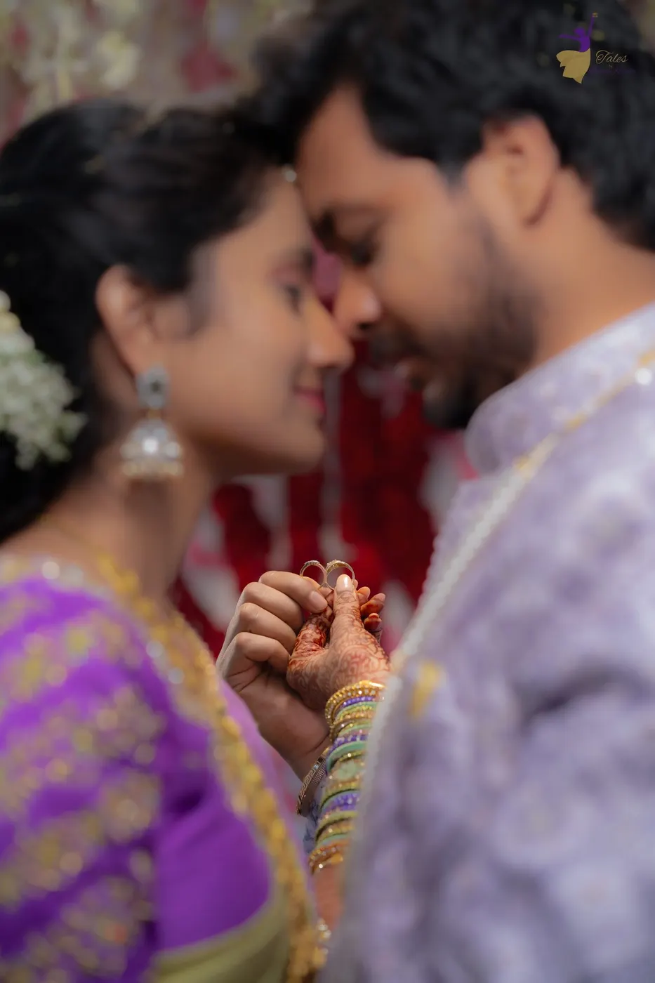 Couple under event lights, Hyderabad wedding