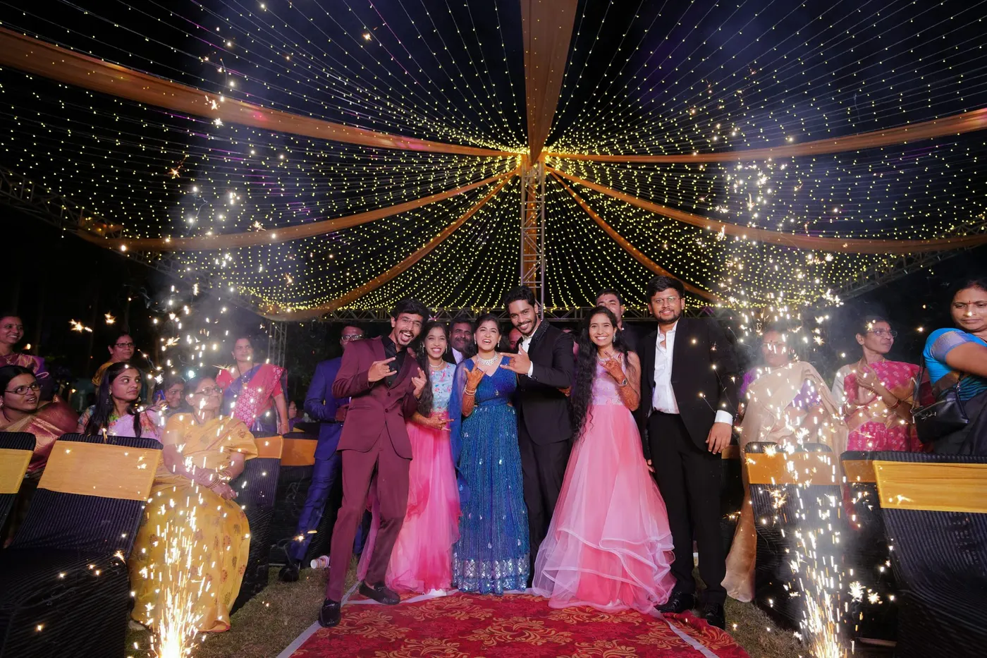 Bridal portrait at night celebration, Hyderabad