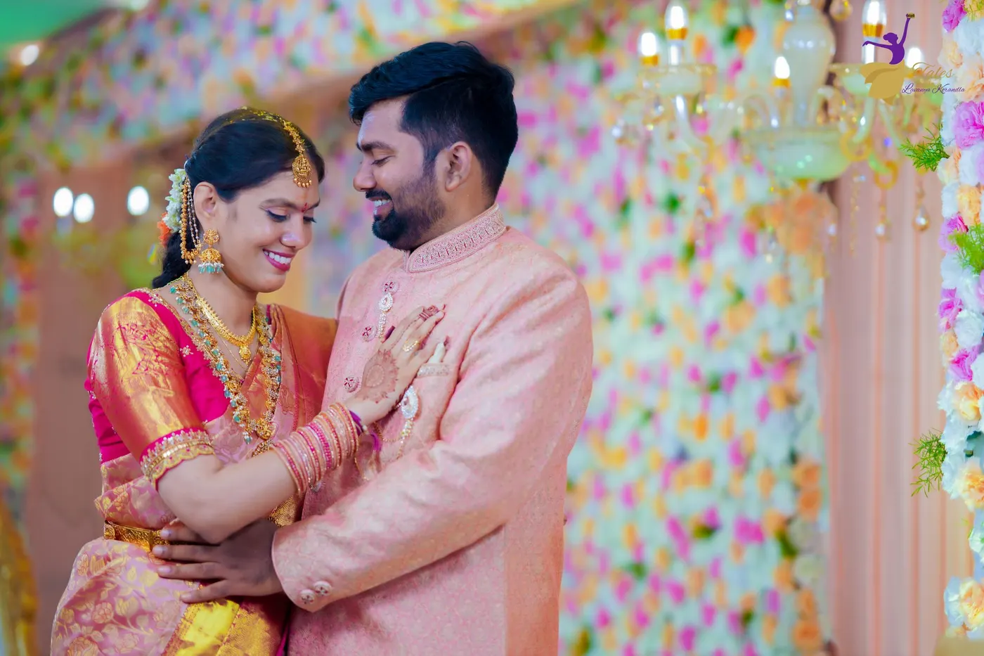 Wedding candid under fairy lights, Hyderabad