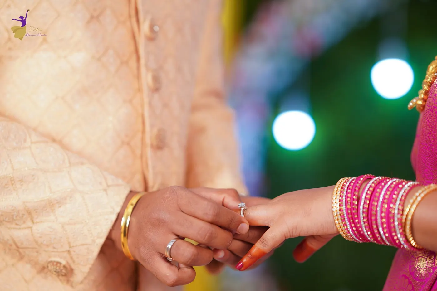 Couple at a decorated Hyderabad celebration