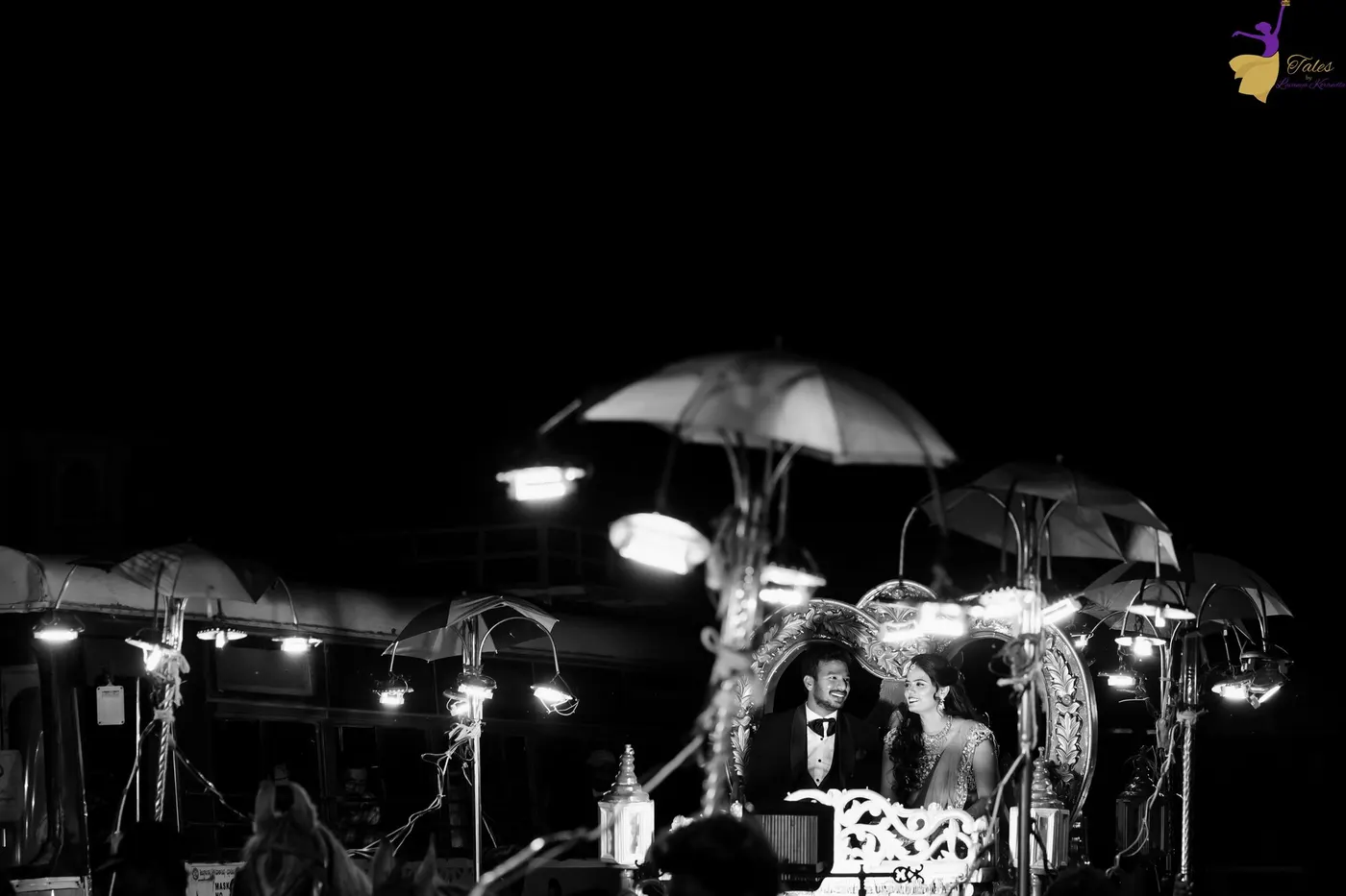 Couple portrait at evening celebration, Hyderabad