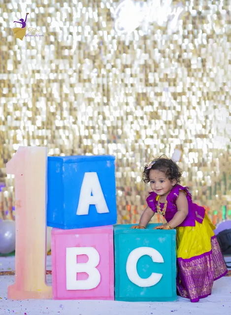 Baby on a decorative set, Hyderabad photoshoot