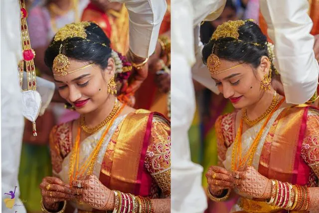 Telugu wedding moment with floral stage decor, Hyderabad