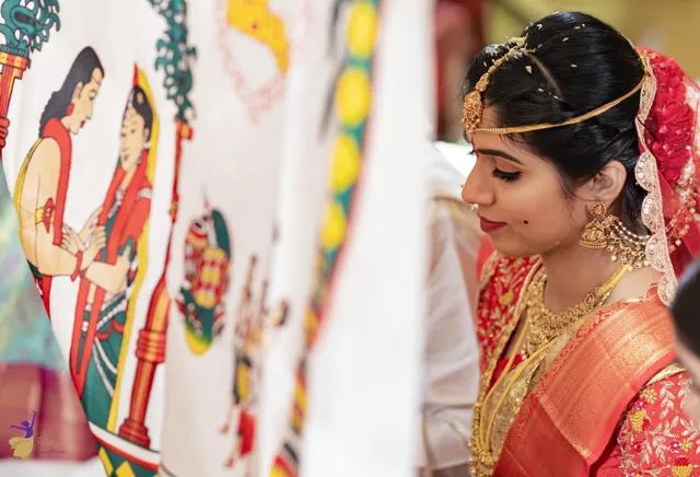 Couple during Telugu wedding rituals, Hyderabad